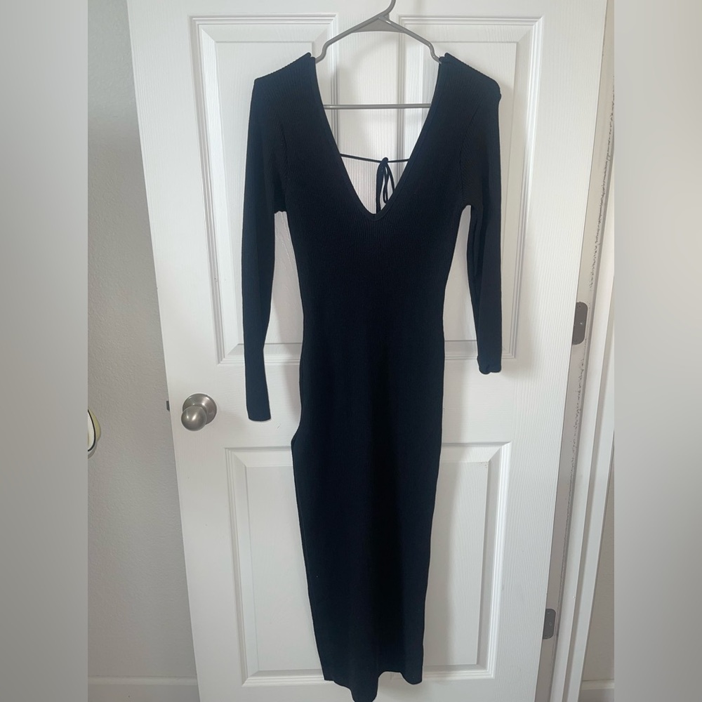 Elegant Black Long Sleeve Dress